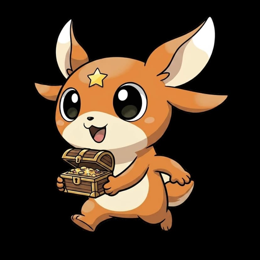 Poppet carrying an open treasure chest